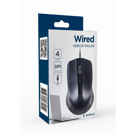 Gembird Optical Mouse | MUS-4B-01L | Wired | USB | Black