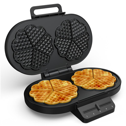 Princess Waffle Maker | 132384 | 1200 W | Number of pastry 10 | Heart shaped | Black