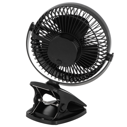 Adler Rechargeable Clip-on Desk Fan | AD 7342 | Table Fan | Black | Diameter 15.5 cm | Number of spe