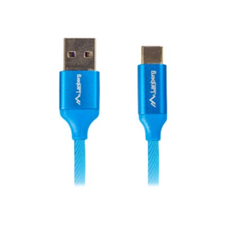 Lanberg USB Type-C to USB Type-A 2.0 Cable Blue QC 3.0 Premium