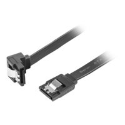 Lanberg SATA Data III (6GB/s) Cable 50CM Angled Metal Clips | CA-SASA-13CU-0050-BK