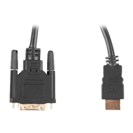 Lanberg HDMI to DVI-D Cable Dual Link with Gold-Plated 4K Connectors | CA-HDDV-20CU-0018-BK | HDMI t