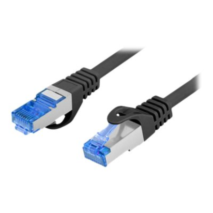 Lanberg Patchcord Cat.6A S/FTP LSZH CCA Black Fluke Passed | PCF6A-10CC-0050-BK | 0.5 m