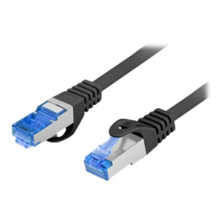 Lanberg | Patch cable - CAT 6a | RJ-45 - male | RJ-45 - male | 1 m | Black | RAL 9004