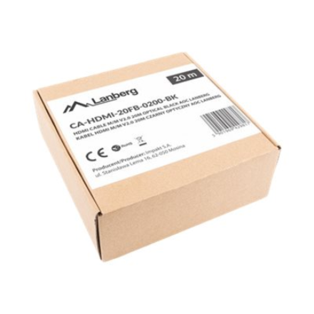 Lanberg HDMI V2.0 Cable | CA-HDMI-20FB-0200-BK | HDMi to HDMI | 20 m