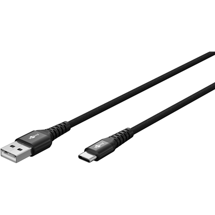 Goobay USB-C to USB-A Supersoft Textile Cable with Metal Plugs | 74526 | USB-C to USB-A
