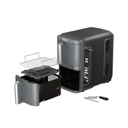 NINJA | Double Stack XL 2-Level Air Fryer with Smart Cook System | SL451EU | Capacity 9.5 L | Grey