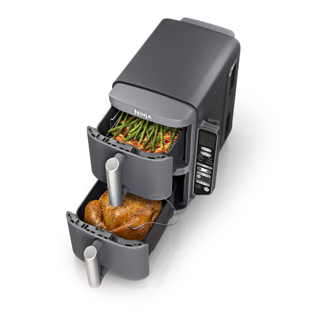 NINJA | Double Stack XL 2-Level Air Fryer with Smart Cook System | SL451EU | Capacity 9.5 L | Grey