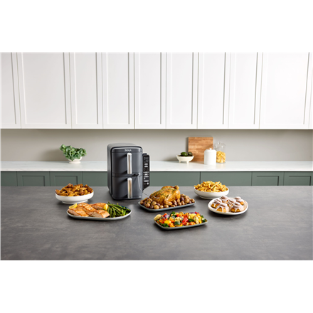 NINJA | Double Stack XL 2-Level Air Fryer with Smart Cook System | SL451EU | Capacity 9.5 L | Grey