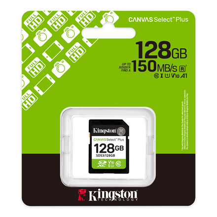 Kingston Canvas Select Plus | 128 GB | SD | Flash memory class Class 10