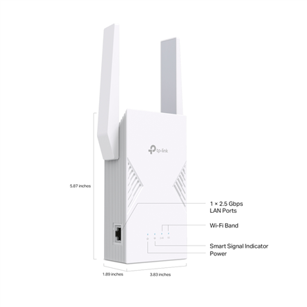 TP-LINK BE3600 Dual-Band Wi-Fi 7 Range Extender | RE235BE | 802.11ax | 688/2882 Mbit/s | Ethernet LA