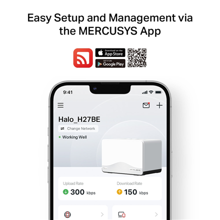 Mercusys BE3600 Whole Home Mesh Wi-Fi 7 System | Halo H27BE (2-pack) | 802.11ax | Ethernet LAN (RJ-4