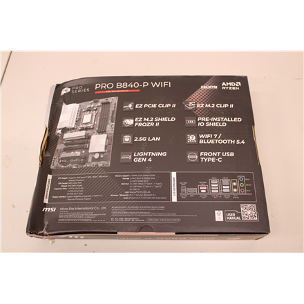 SALE OUT. MSI PRO B840-P WIFI | MSI PRO B840-P WIFI | Processor family AMD | Processor socket AM5 | 