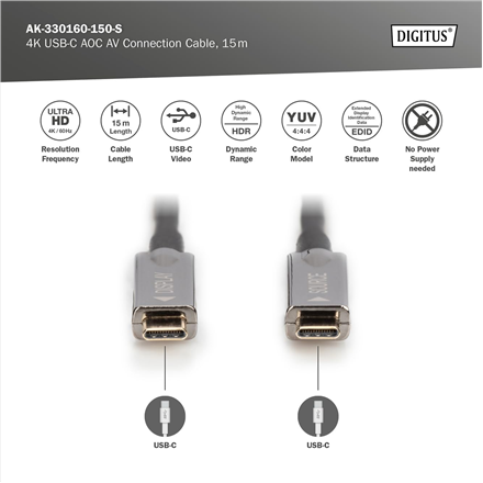 Digitus 4K USB Type-C AOC AV Connection Cable | AK-330160-150-S
