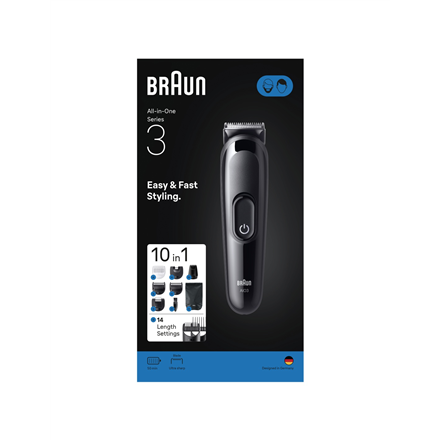 Braun 10in1 Hair Clipper Set | All-in-One Series 3 AIO3560 | Cordless | Number of length steps 14 | 