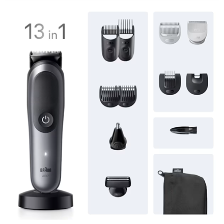 Braun 13in1 Grooming Kit | All-in-One Series 7 AIO7560 | Cordless | Number of length steps 14 | Blac
