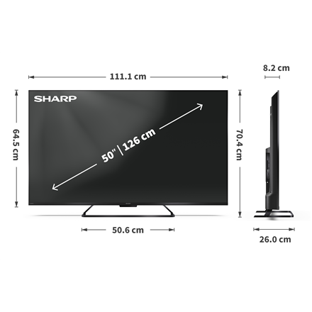 Sharp | 50HR7265E | 50 | Smart TV | Google TV | Black
