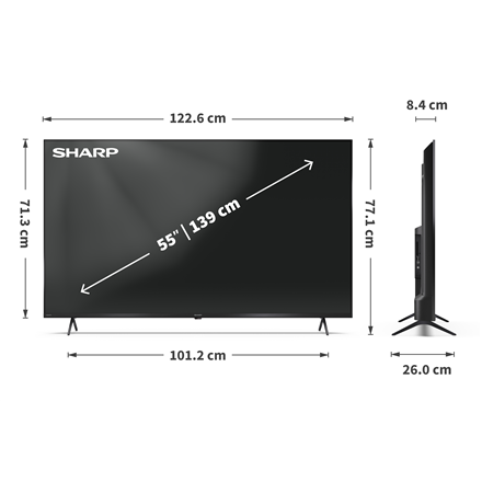 Sharp | 55HL4265E | 55 | Smart TV | Google TV | UHD | Black