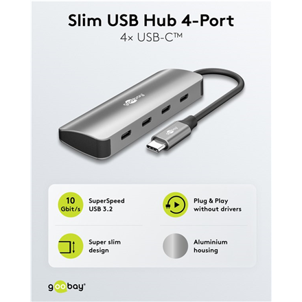 Goobay Slim 4-Port USB-Hub