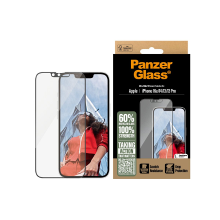 PanzerGlass Screen protector | Apple | iPhone 13/iPhone 13 Pro/iPhone 14/iPhone 16e | Glass | Transp