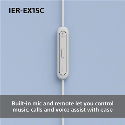 Sony Earbuds | IER‑EX15C | Wired | In-ear | Microphone | White