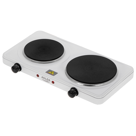 Adler Hot Plate | AD 6520 | Number of burners/cooking zones 2 | White | Electric