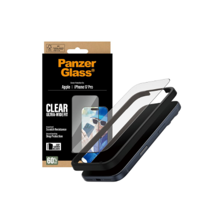 PanzerGlass Screen protector | Apple | iPhone 17 Pro | Glass | Transparent | Ultra-Wide Fit w. EasyA