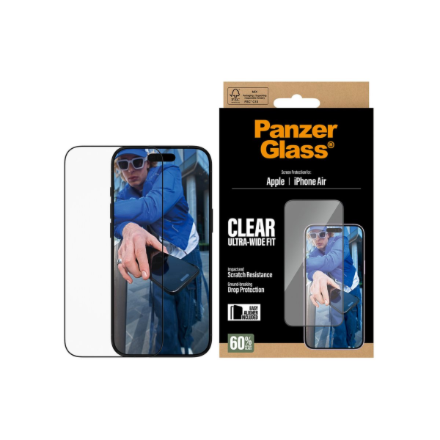 PanzerGlass Screen protector | Apple | iPhone Air | Glass | Transparent | Ultra-Wide Fit w. EasyAlig