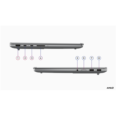 Lenovo IdeaPad Pro 5 14AKP10 | Luna Grey | 14 " | OLED | 2.8K | 2880 x 1800 pixels | Glossy | AMD Ry