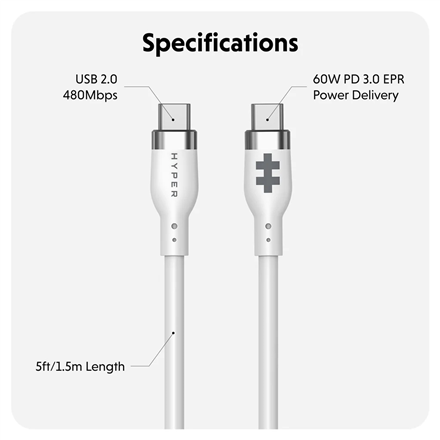 Hyper HyperJuice USB-C Silicone Charging Cable