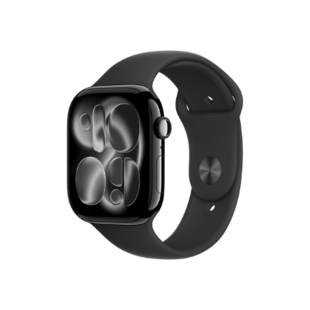 Apple Watch Series 11 GPS + Cellular 46mm Jet Black Aluminium Case with Black Sport Band - M/L | Sma