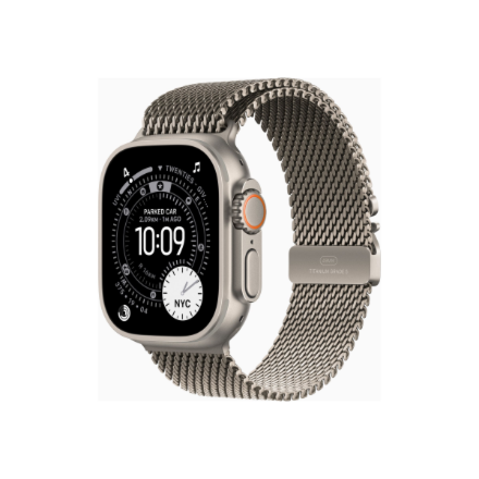 Apple Watch Ultra 3 GPS + Cellular 49mm Natural Titanium Case with Natural Titanium Milanese Loop - 