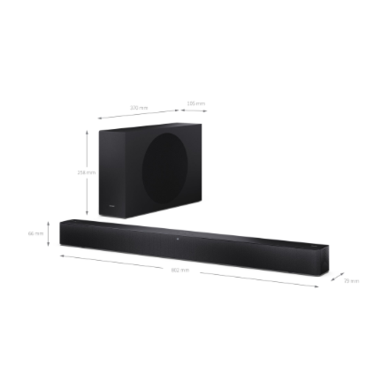 Sharp 2.1 Dolby Atmos/DTS Virtual:X Soundbar with Slim Wireless Subwoofer | HT-SBW310 | 330 W | Blue