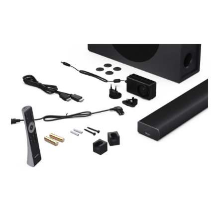 Sharp 2.1ch Ultra-slim Dolby Atmos/DTS Virtual: X Soundbar with Wireless Subwoofer | HT-SBW320 | 360