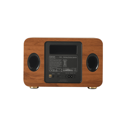 Edifier Tabletop Speaker | D32 | 60 W | Bluetooth | Brown | Wireless connection