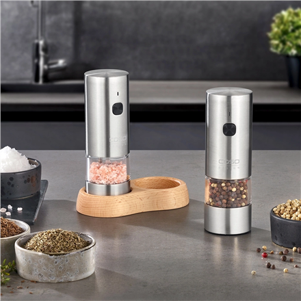 Caso Salt and Pepper Grinder | SpiceDuo | Electric | Housing material Stainless steel | Lithium
