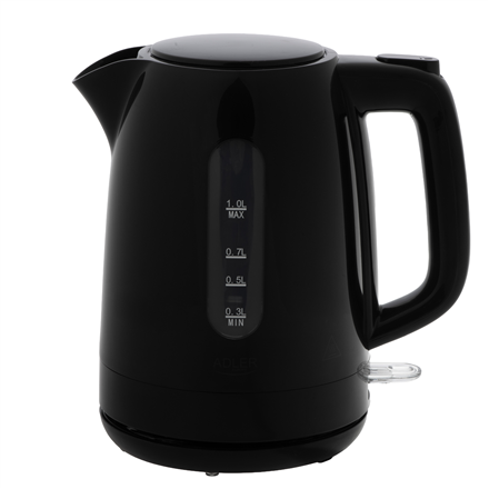 Adler Kettle | AD 1380b | Electric | 2200 W | 1 L | Polypropylene | 360° rotational base | Black