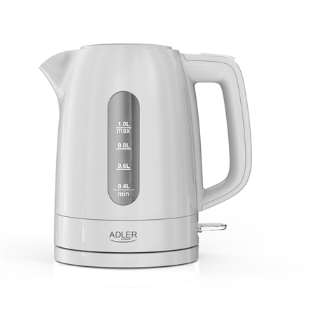 Adler Kettle | AD 1380w | Electric | 2200 W | 1 L | Polypropylene | 360° rotational base | White