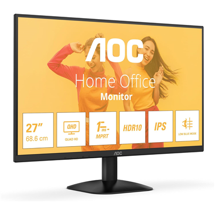 AOC | Q27B35E | 27 " | IPS | QHD | 16:9 | 75 Hz | 1 ms | 2560 x 1440 pixels | 300 cd/m² | HDMI ports