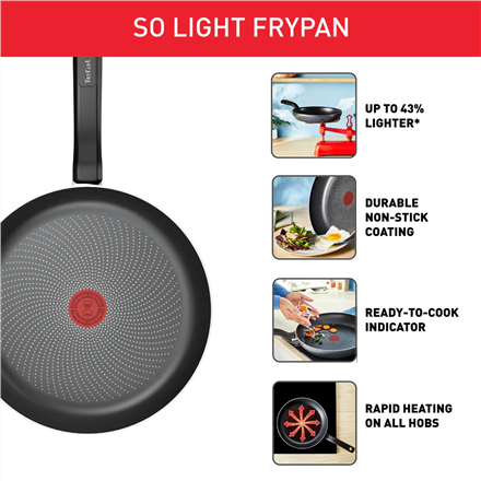 TEFAL Pan | H0560442 | Frying | Diameter 24 cm | Suitable for induction hob | Fixed handle | Black