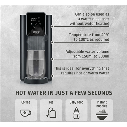 Caso Turbo Hot Water Dispenser | HW 616 | Water Dispenser | 2600 W | 2.5 L | Plastic/Stainless Steel