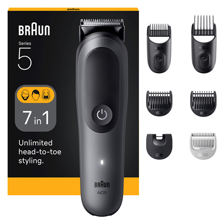 Braun 7-in-1 Grooming Kit | All-in-One Kit Series 5 AIO5520 | Cordless | Number of length steps 14 |