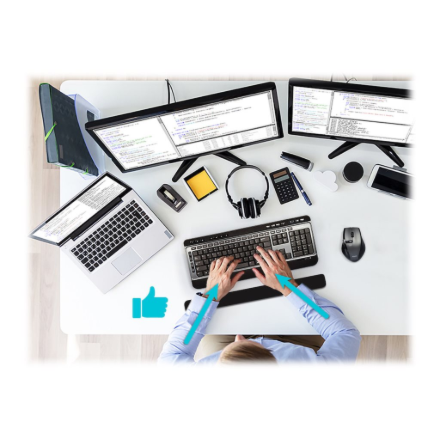 PORT CONNECT | Ergonomic wrist rest for keyboard | Backrest | 60 x 400 x 20 mm | Black