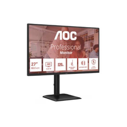 AOC Q27E4CV | 27 " | IPS | QHD | 16:9 | 120 Hz | 4 ms | 2560 x 1440 pixels | 350 cd/m² | HDMI ports 