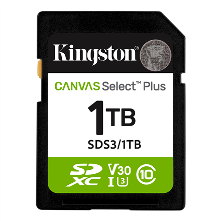 Kingston Canvas Select Plus | 1000 GB | SD | Flash memory class Class 10