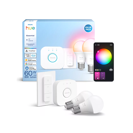 Philips Hue E WCA 806 A60 2kit SW EU | E27 | 8 W | 16 million colors