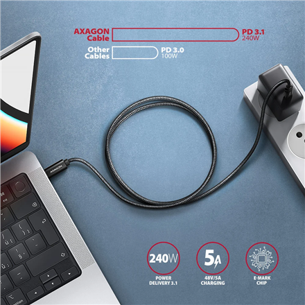 AXAGON NewGEN+ USB-C to USB-C 4 Gen 3×2/240 W cable