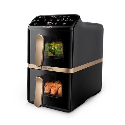 Philips Dual Basket Airfryer | NA462/70 4000 Series | Power 2750 W | Capacity 10 L | Rapid Air techn