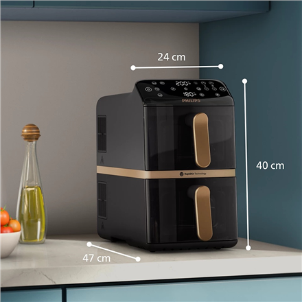 Philips Dual Basket Airfryer | NA462/70 4000 Series | Power 2750 W | Capacity 10 L | Rapid Air techn