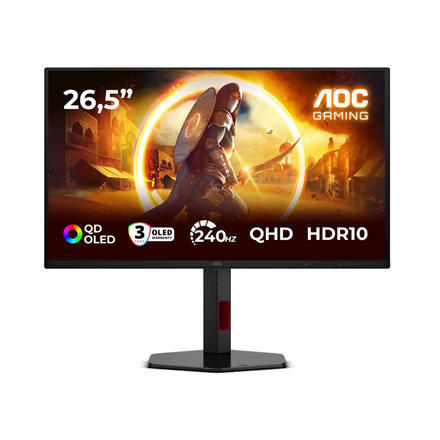 AOC | Q27G4ZDR | 27 " | QD-OLED | QHD | 16:9 | 240 Hz | 0.03 ms | 2560 x 1440 pixels | 400 cd/m² | H
